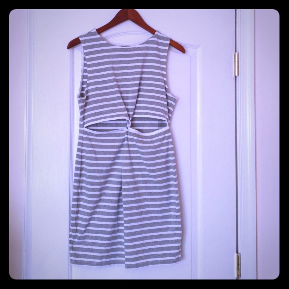 ASOS Grey and White Stripped Dress